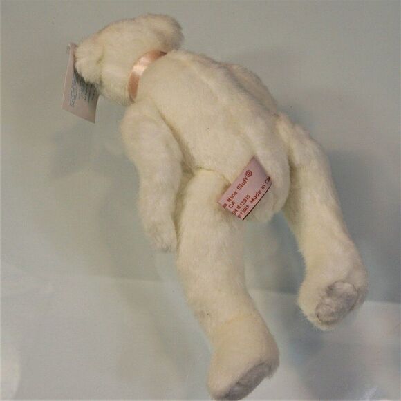 White Teddy Bear Vintage Lexin Nice Stuff Fully Jointed 10 in Plush Stuffed Toy - Picture 4 of 8
